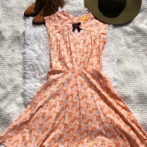 Bernie Dexter Fox Print Dress Keyhole